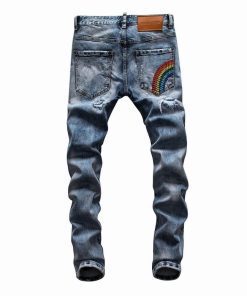 DSQUARED2 BLUE RIPPED JEANS RAINBOW