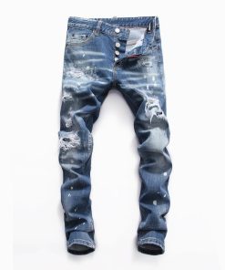 DSQUARED2 BLUE VERY RIPPED JEANS