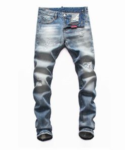DSQUARED2 BLUE RIPPED VERY DISCOLORED JEANS