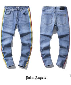 Palm Angels Long jeans with Rainbow Trim