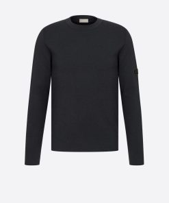 Wool knit sweater with Dior patch