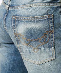 PALM ANGELS RIPPED DETAIL JEANS