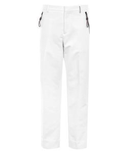 BURBERRY COTTON JERSEY WIDE LEG TAILORED TROUSERS