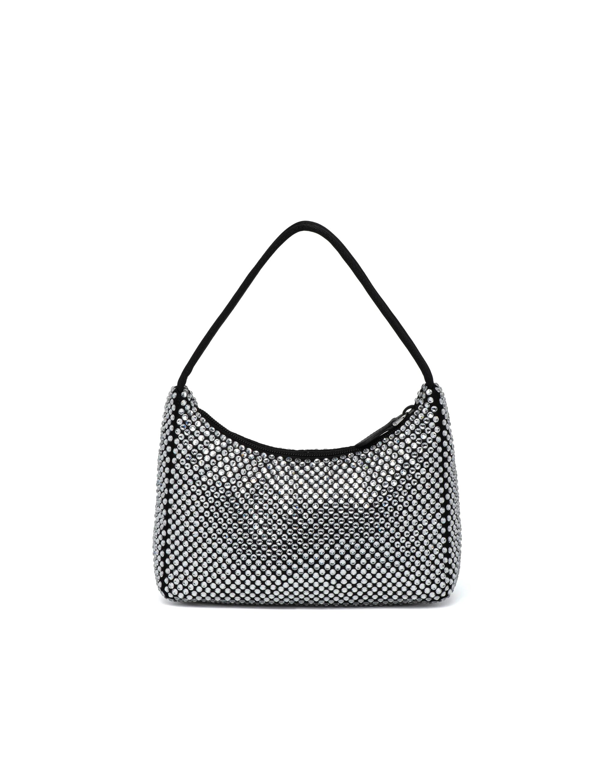 Satin mini-bag with artificial crystals - Clothes Rep