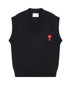 V-neck wool vest