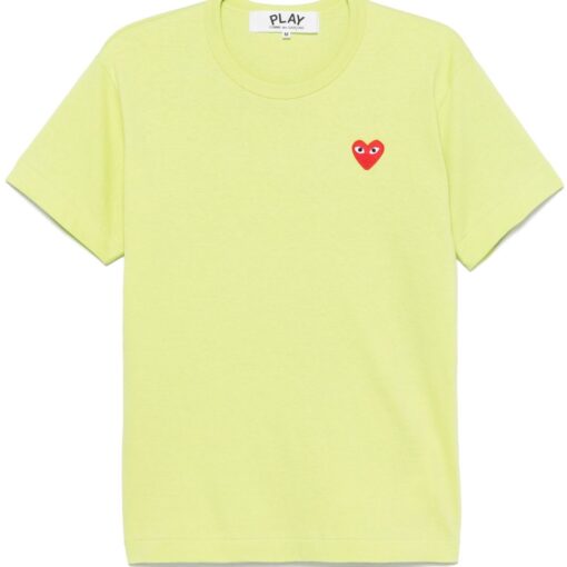 Comme Des Garçons Play heart-patch T-shirt neon green