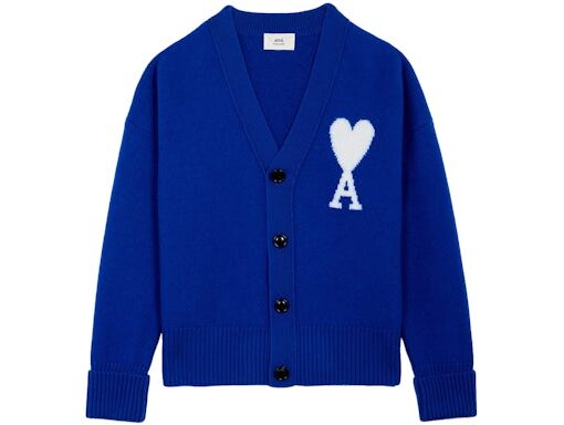 Ami Paris Ami De Coeur Merino Wool Oversize Cardigan