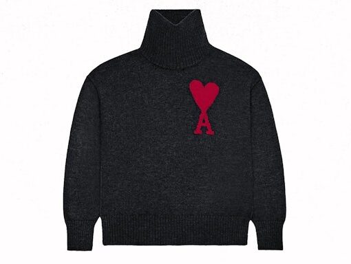 Ami Paris Red Ami De Coeur Sweater Black/Red