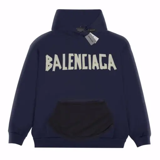 Balenciaga Big Logo Hoodie Blue