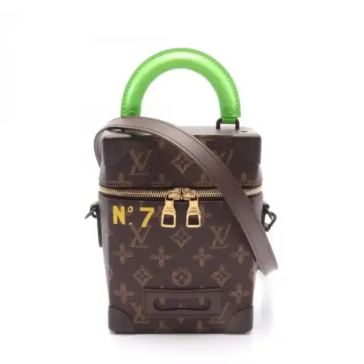 LV Pre-Loved Vertical Box Trunk Monogram Handbag Brown