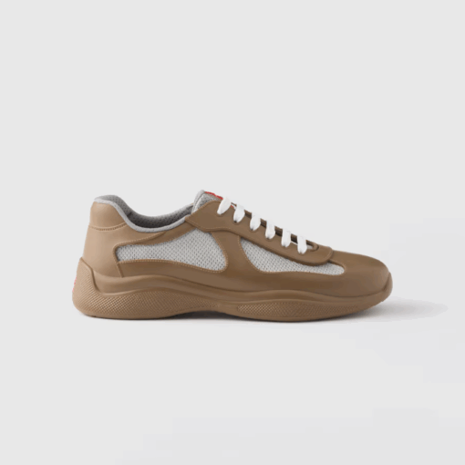 Prada America's Cup Soft rubber and bike fabric sneakers Mocha
