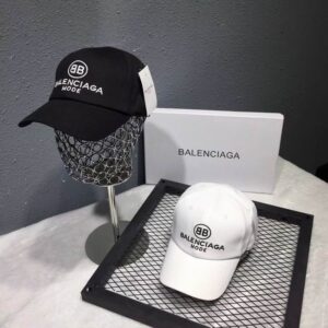 Balenciaga Big logo embroidery Caps Black White