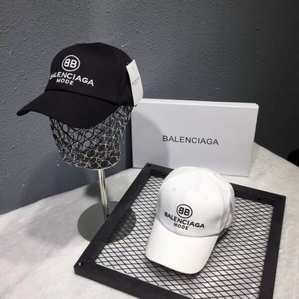 Balenciaga Big logo embroidery Caps Black White