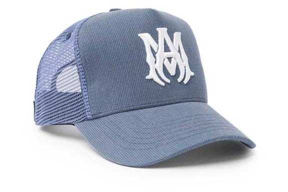 AMIRI MA Logo Trucker Cap Pond Blue/White