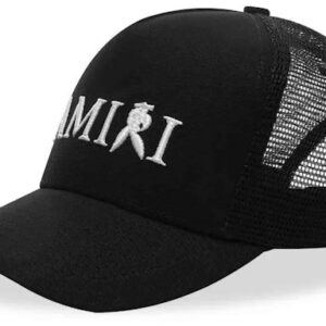 AMIRI Reverse Playboy Trucker Hat Black