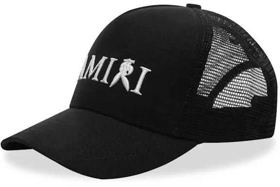AMIRI Reverse Playboy Trucker Hat Black