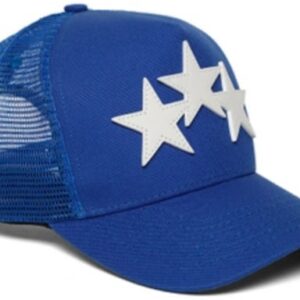 AMIRI Three Star Trucker Snapback Cap Blue/White