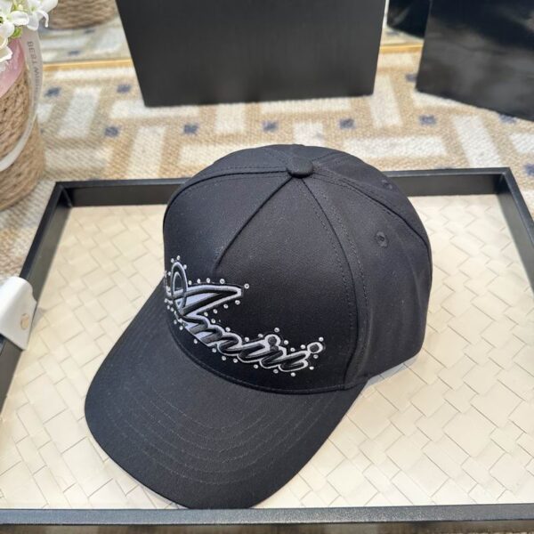 AMIRI White Text Logo Canvas Cap Black