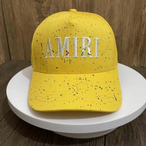 AMIRI Paint Splatter Baseball Cap Yellow