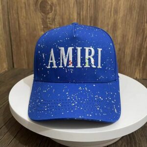 AMIRI Paint Splatter Baseball Cap Blue