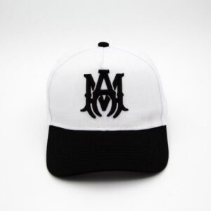 AMIRI Black MA Logo Canvas Trucker Cap Black/White