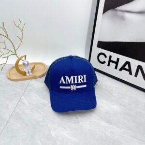 AMIRI Logo Embroidered Blue Trucker Cap