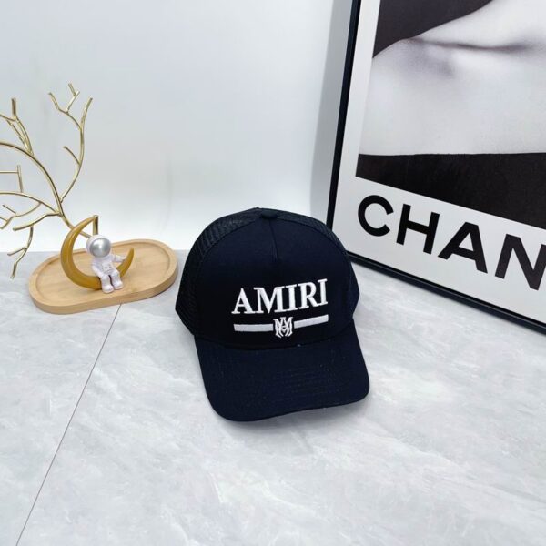 AMIRI Logo Embroidered Black Trucker Cap