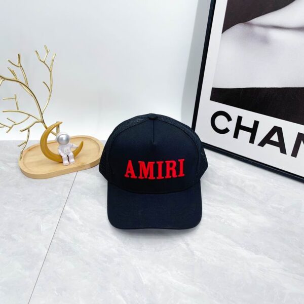 AMIRI Red Logo Canvas Cap Black