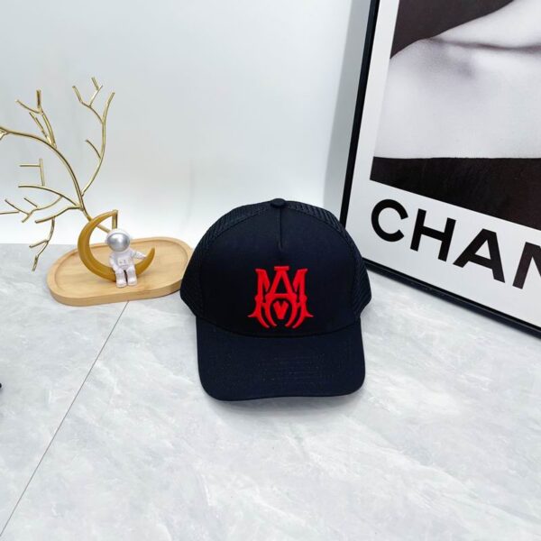 AMIRI Red MA Canvas Cap Black