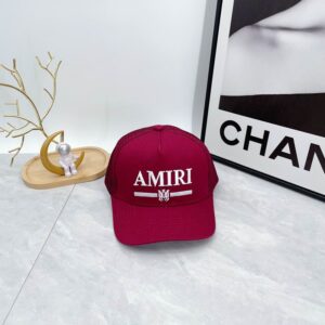AMIRI Logo Embroidered Red Trucker Cap