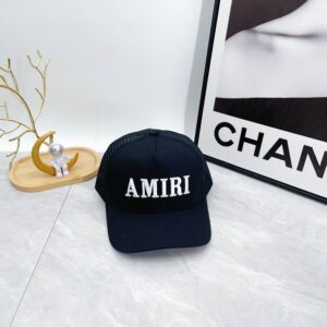 AMIRI White Logo Canvas Cap Black