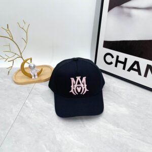 AMIRI Light Pink MA Canvas Cap Black