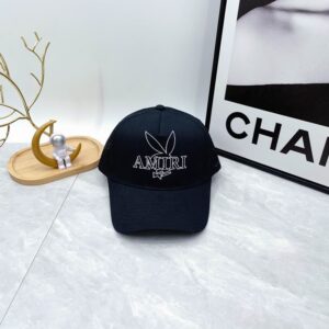 AMIRI Embroidered Black Bunny Trucker Cap