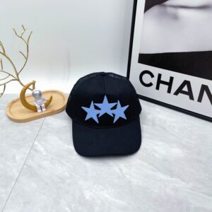 AMIRI Black Blue 3 Star Trucker Cap Black