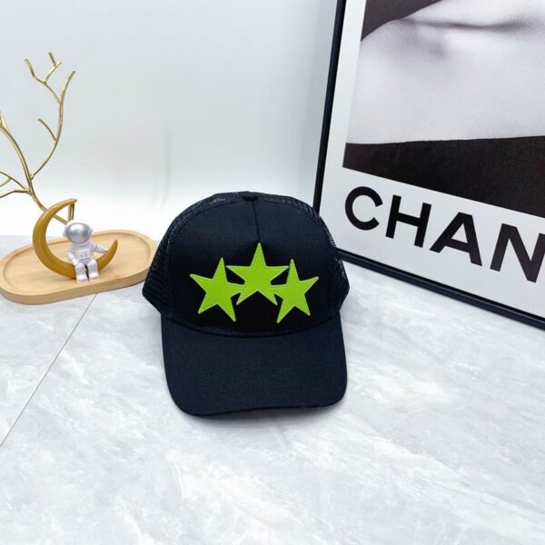 AMIRI Black Green 3 Star Trucker Cap Black