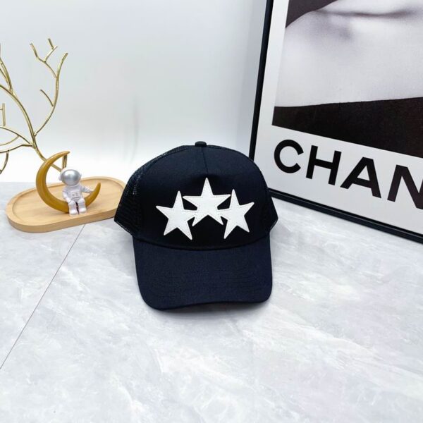 AMIRI Black White 3 Star Trucker Cap Black