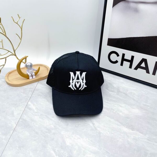 AMIRI MA Embroidered Black Trucker Cap