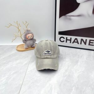 Balenciaga Distressed Denim Baseball Grey