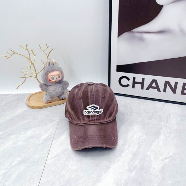 Balenciaga Distressed Denim Baseball Brown