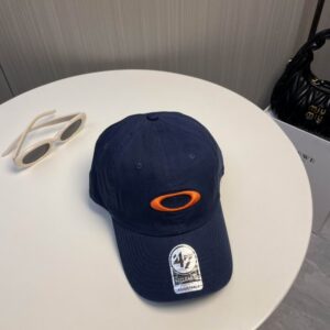 Oakley Remix Dad Cap Fathom Blue Soft Orange Logo