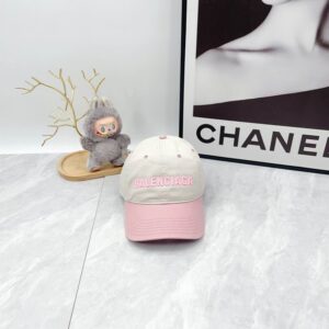 Balenciaga White Pink Baseball Cap Logo Embroidery