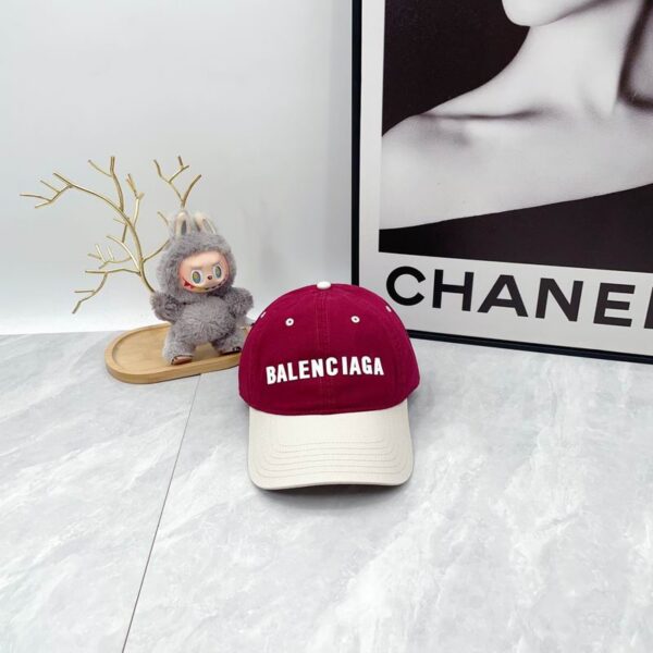 Balenciaga Red Baseball Cap Logo Embroidery