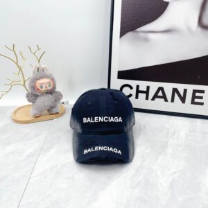 Balenciaga Washed Baseball Cap Navy Blue