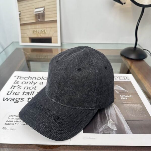 Balenciaga Baseball Cap Grey Denim