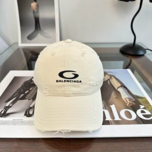 Balenciaga White Washed Cotton Baseball Cap