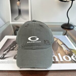 Balenciaga Grey Washed Cotton Baseball Cap