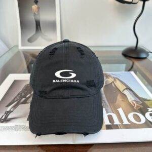 Balenciaga Black Washed Cotton Baseball Cap