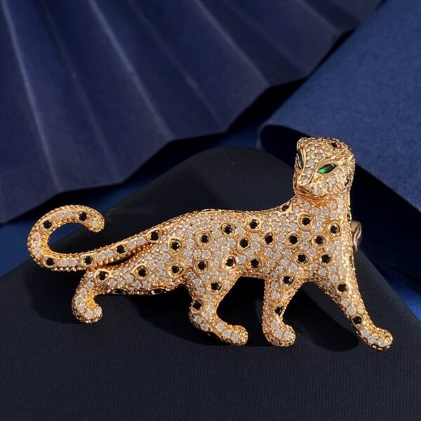Cartier Copper Crystal Embellished Jaguar Brooch