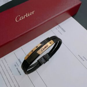 Bracelet Men's Black Leather
