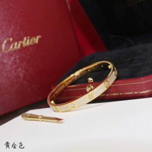 Love Bracelet Paved Model Crafted in Yellow Gold Set Brilliant-Cut Diamonds
